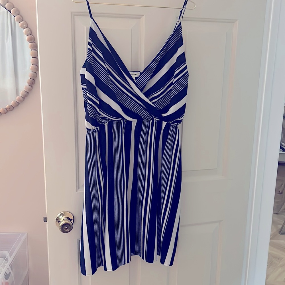 Blue and White Striped Dress
